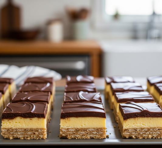 Classic Nanaimo Bars with Vanilla Bean Custard