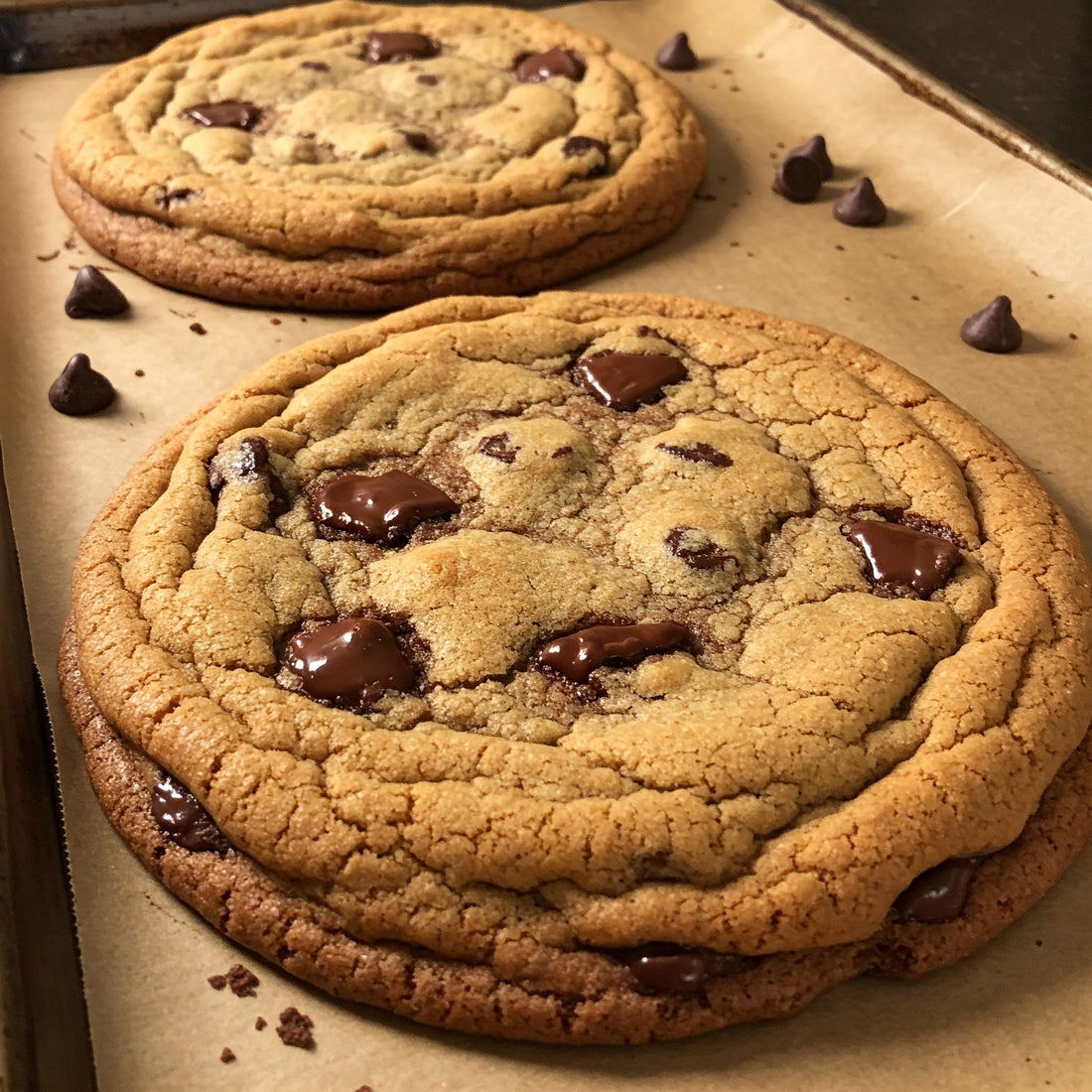 Comforting Winter Desserts: Giant double chocolate chip cookies
