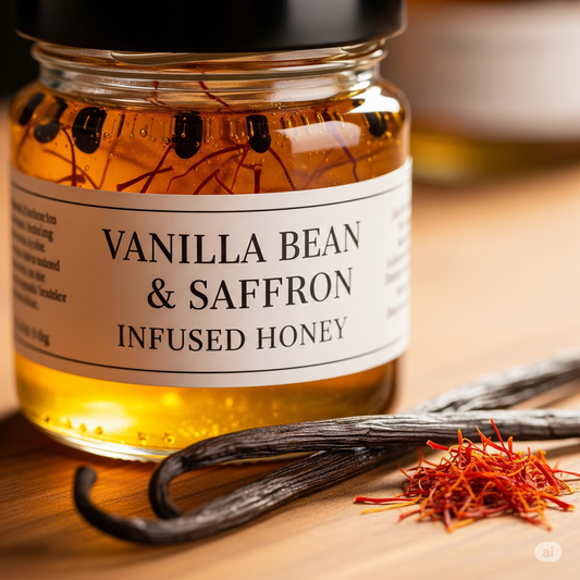 Vanilla Bean & Saffron Infused Honey – For Toasts, Tea & Skin Glow